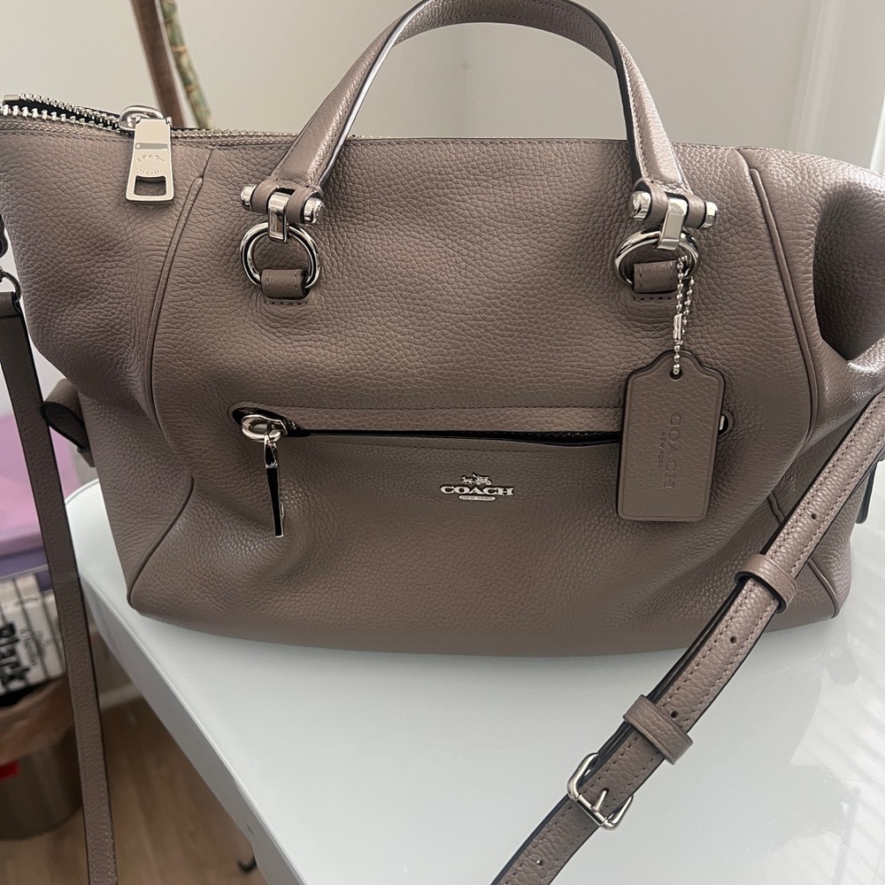 Coach Taupe Leather Handbag